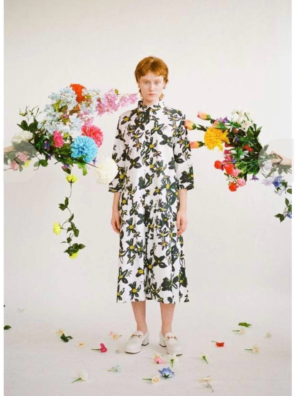 Wray daisy print gathered shirt dress